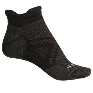 Le Bent Unisex Heather Black Targeted Cushion Micro Tab Below Ankle Run Socks